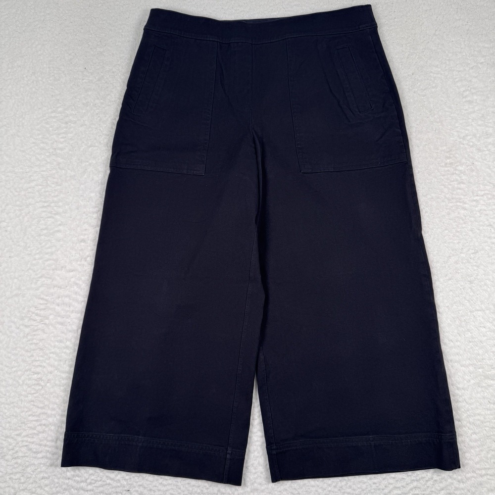 Spanx On The Go Cropped Wide‎ Leg Pants Women's XL Black High Rise Stretch Capri